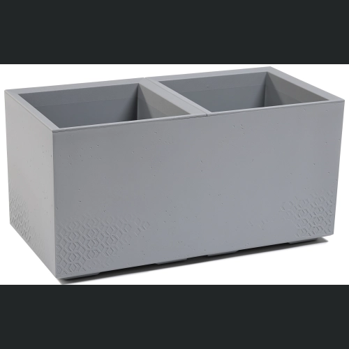 Donica doniczka KARO recycled na kółkach 80x40 h40 - Szara