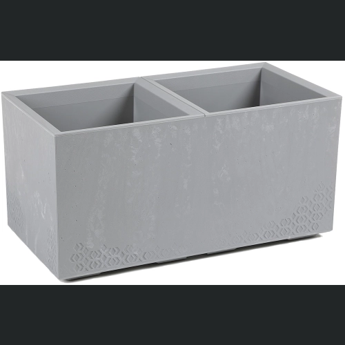 Donica doniczka KARO recycled na kółkach 80x40 h40 - Szary beton
