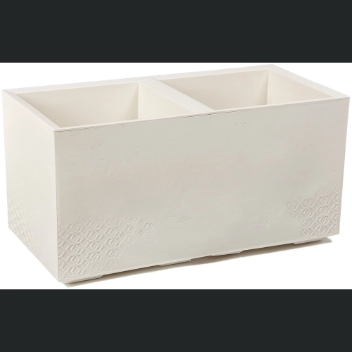 Donica doniczka KARO recycled na kółkach 80x40 h40 - Krem