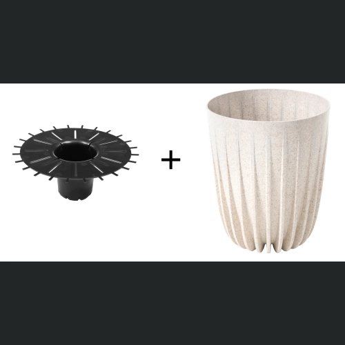 Doniczka MIRA ECO wood 14,5 h17 + wkładka - Biały
