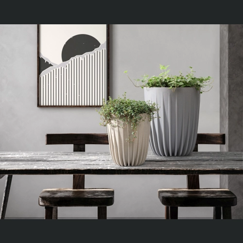 Doniczka MIRA ECO wood 14,5 h17 + wkładka - Biały