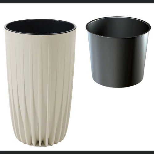 Donica MIRA wysoka Slim ECO recycled + wkład 25 h42 - Beżowa