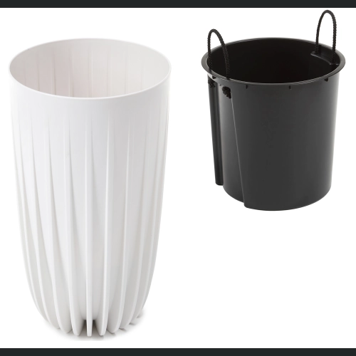 Donica MIRA wysoka Slim ECO recycled + wkład 30 h51 - Biała