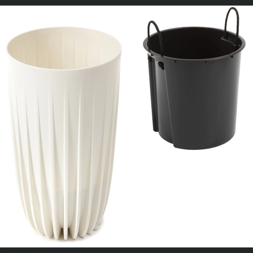 Donica MIRA wysoka Slim ECO recycled + wkład 30 h51 - Krem