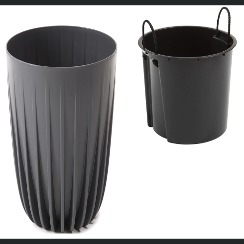 Donica MIRA wysoka Slim ECO recycled + wkład 30 h51 - Antracyt