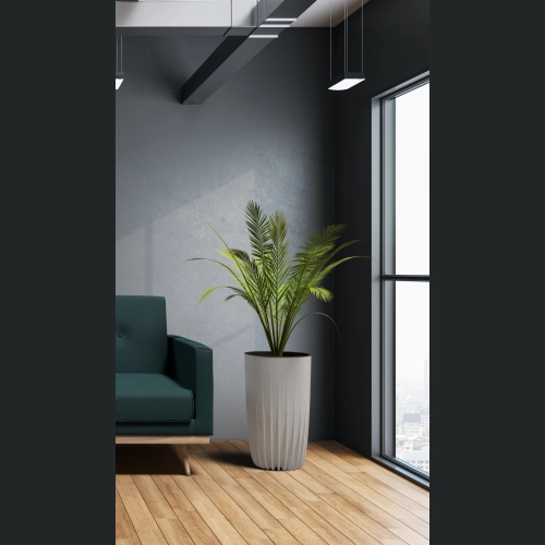 Donica MIRA wysoka Slim ECO wood + wkład 25 h42 - Szary