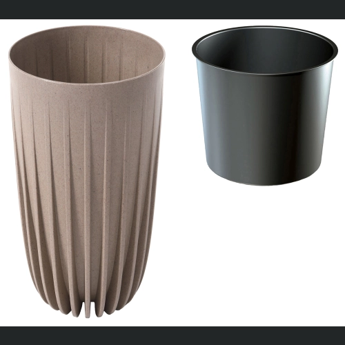 Donica MIRA wysoka Slim ECO coffee + wkład 25 h42 - Latte