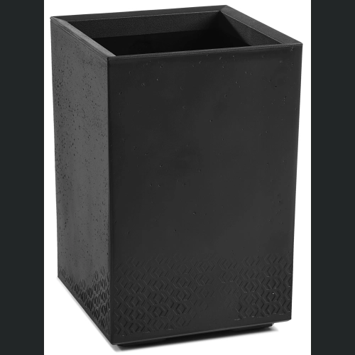 Doniczka KARO wysoka ECO recycled na kółkach 40x40 h60 - Czarna