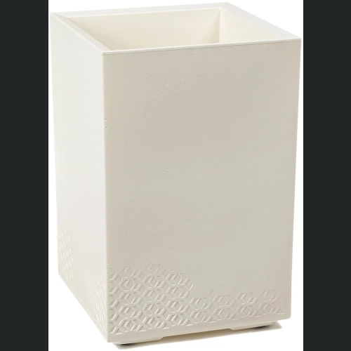 Doniczka KARO wysoka ECO recycled na kółkach 40x40 h60 - Krem