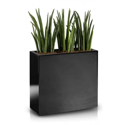 Donica z włókna szklanego FIBERGLASS high rectangle 100x34 h100 - Czarna