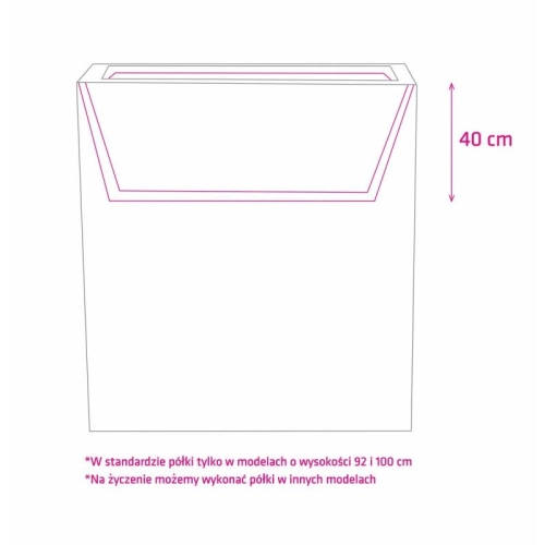 Donica z włókna szklanego FIBERGLASS high rectangle 100x34 h100 - Czarna