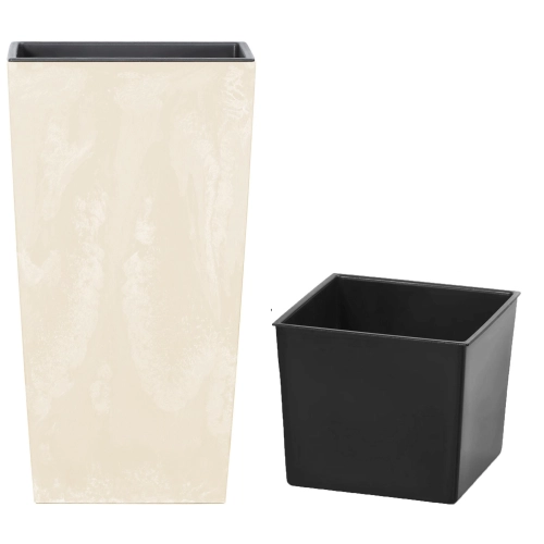 Doniczka Urbi Square Beton Effect DURS200E 20x20 h37 - Kremowa